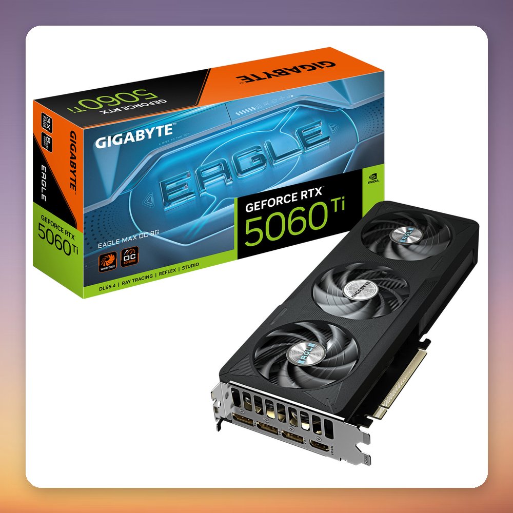 GigaByte GeForce RTX 5060 Ti EAGLE MAX OC 8 GB GDDR7 Graphics Card, WINDFORCE 3X