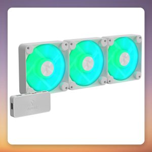 APNX FP1-120 120 mm ARGB PWM Case Fan, White, 3-Pack