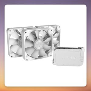 APNX FP1-120 120 mm ARGB PWM Case Fan, White, 3-Pack