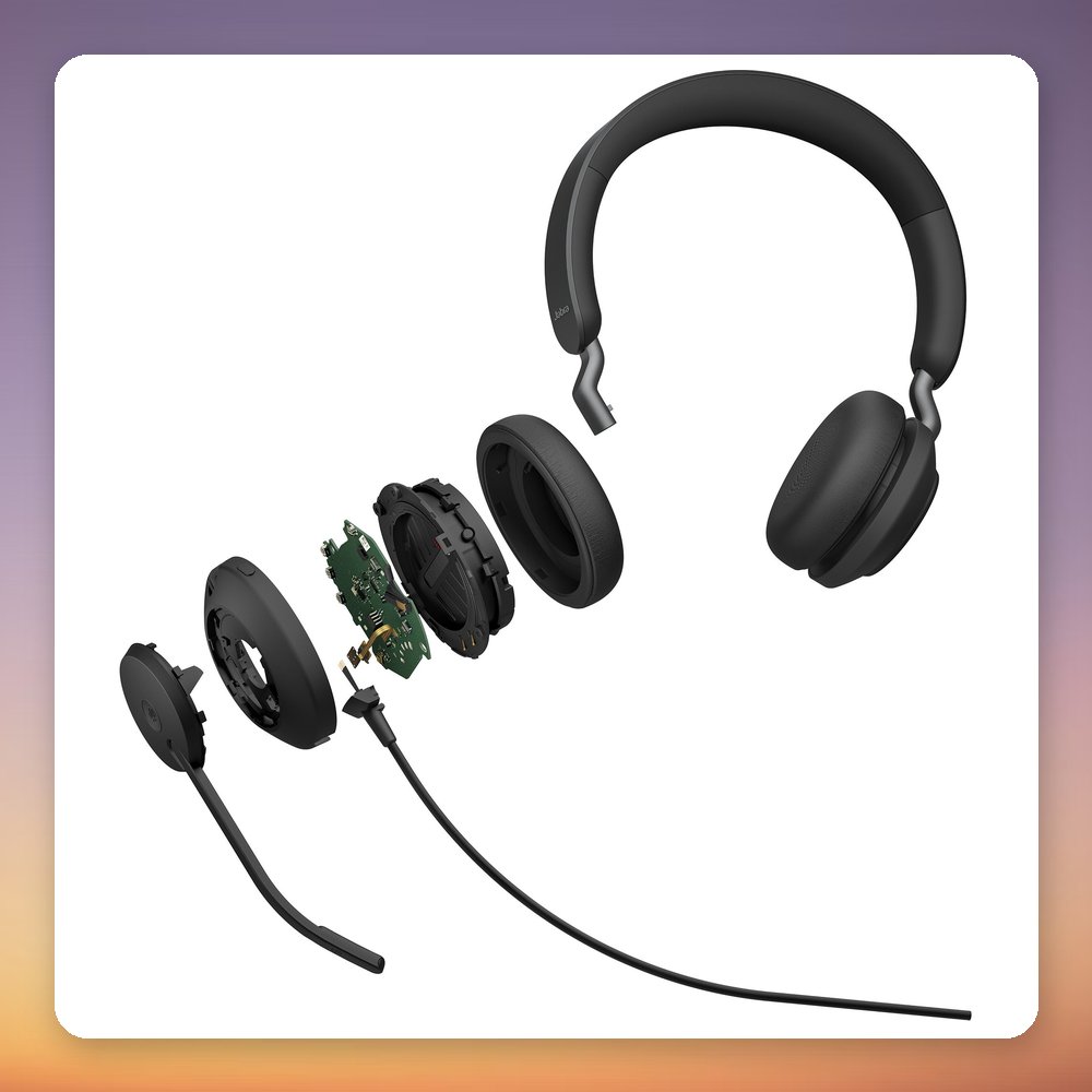 Jabra Evolve2 40 SE Stereo USB-A/USB-C Wired Headset, MS Version, Black – image 3