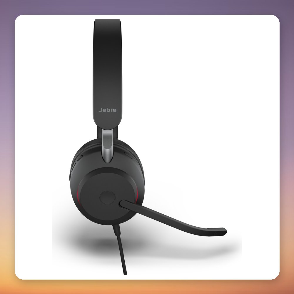 Jabra Evolve2 40 SE Stereo USB-A/USB-C Wired Headset, MS Version, Black – image 4