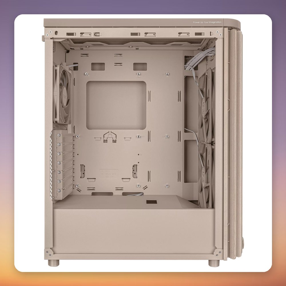Asus ProArt PA401 Wood Mesh ATX Mid Tower Case, Beige, 2x 160 mm Fans – image 4