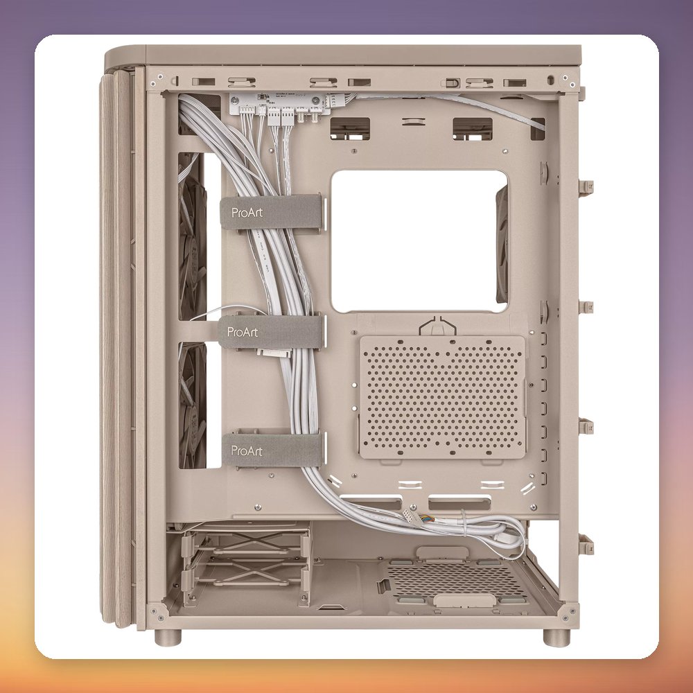 Asus ProArt PA401 Wood Mesh ATX Mid Tower Case, Beige, 2x 160 mm Fans – image 5