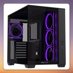 ASUS A32 PLUS ARGB Mid Tower Case, Black, 2x Tempered Glass, 4x ARGB Fans