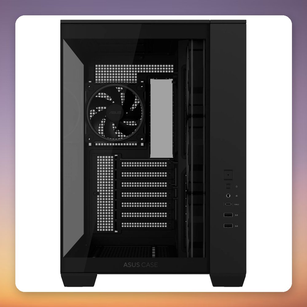 ASUS A32 PLUS ARGB Mid Tower Case, Black, 2x Tempered Glass, 4x ARGB Fans – image 2