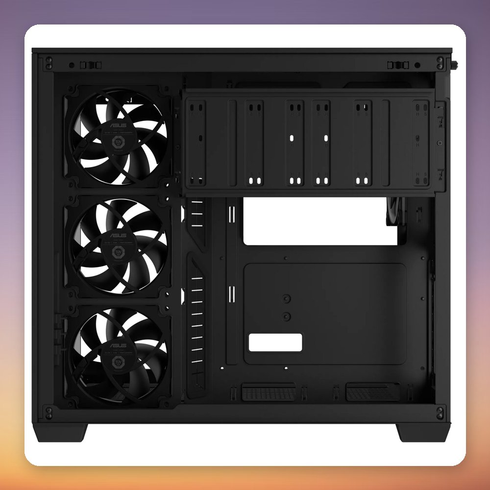 ASUS A32 PLUS ARGB Mid Tower Case, Black, 2x Tempered Glass, 4x ARGB Fans – image 6