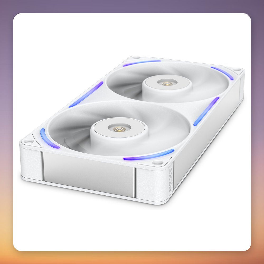 NZXT Performance Fan F240X 240 mm Dual 120 mm RGB PWM Fan, White – image 3