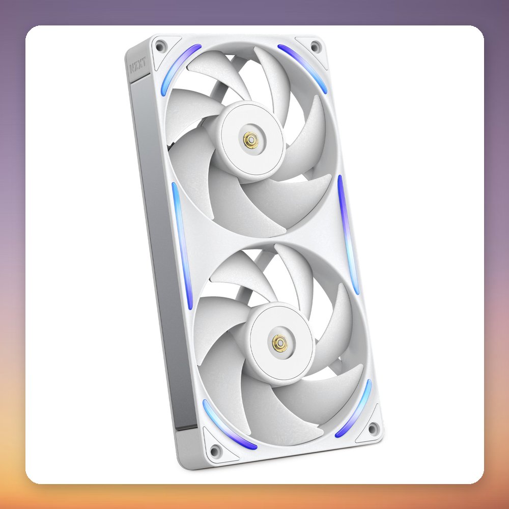 NZXT Performance Fan F240X 240 mm Dual 120 mm RGB PWM Fan, White – image 4
