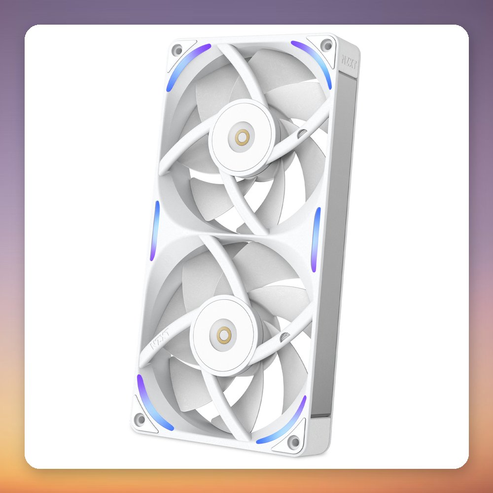 NZXT Performance Fan F240X 240 mm Dual 120 mm RGB PWM Fan, White – image 6