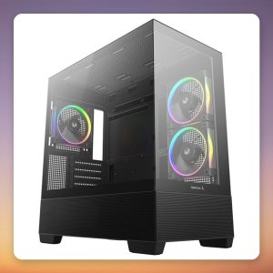 Deepcool CG380 3F Micro-ATX Mid Tower Case, Black, Dual Tempered Glass, 3 Fans