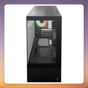 Aerocool Viewport Mini-G-BK-v4 Micro-ATX Mini-Tower Case, Black, Dual Tempered Glass, ARGB