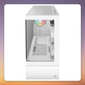 Aerocool Viewport Mini-G-WT-v4 ARGB Micro-ATX Case, White, Dual Tempered Glass