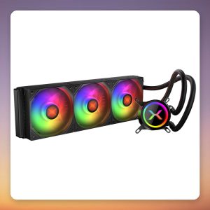 Krux HydroX 360 ARGB 360 mm AIO Liquid CPU Cooler, Black, Infinity Mirror Pump