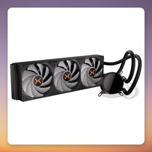 Krux HydroX 360 ARGB 360 mm AIO Liquid CPU Cooler, Black, Infinity Mirror Pump