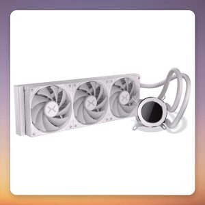 Krux HydroGlance 360 LCD White 360 mm AIO CPU Liquid Cooler with ARGB, White