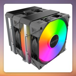 Montech NX600 ARGB Dual Tower CPU Cooler, 2x 120 mm PWM Fans, Black