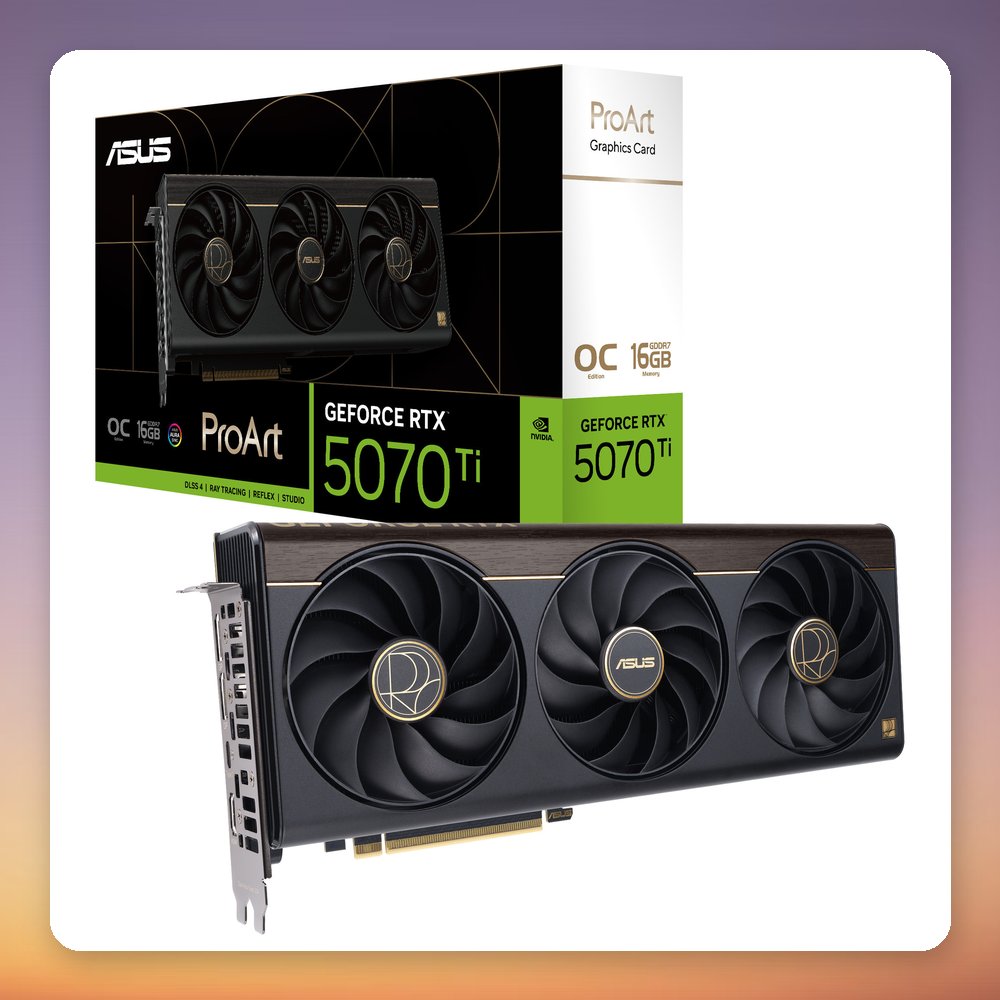 Asus ProArt GeForce RTX 5070 Ti OC Edition 16 GB GDDR7, 2.5-Slot, PCIe 5.0