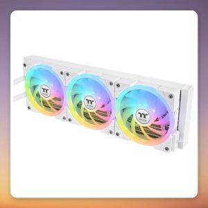 Thermaltake Minecube 360 Ultra ARGB 360 mm AIO Liquid Cooler, White, 4x 3.95″ LCD