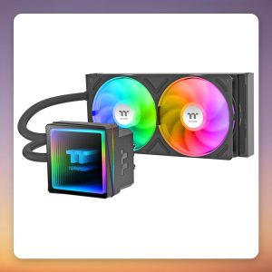 Thermaltake TH240-S V3 ARGB Sync 240 mm AIO Liquid Cooler with LCD Display, Black