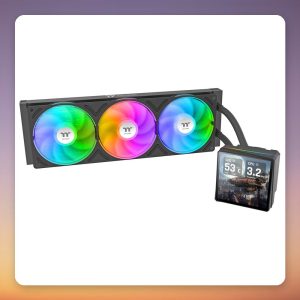 Thermaltake TH360 V3 Ultra ARGB Sync 360 mm AIO Liquid Cooler with 3.95″ LCD, Black