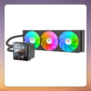 Thermaltake TH360 V3 Ultra ARGB Sync 360 mm AIO Liquid Cooler with 3.95″ LCD, Black