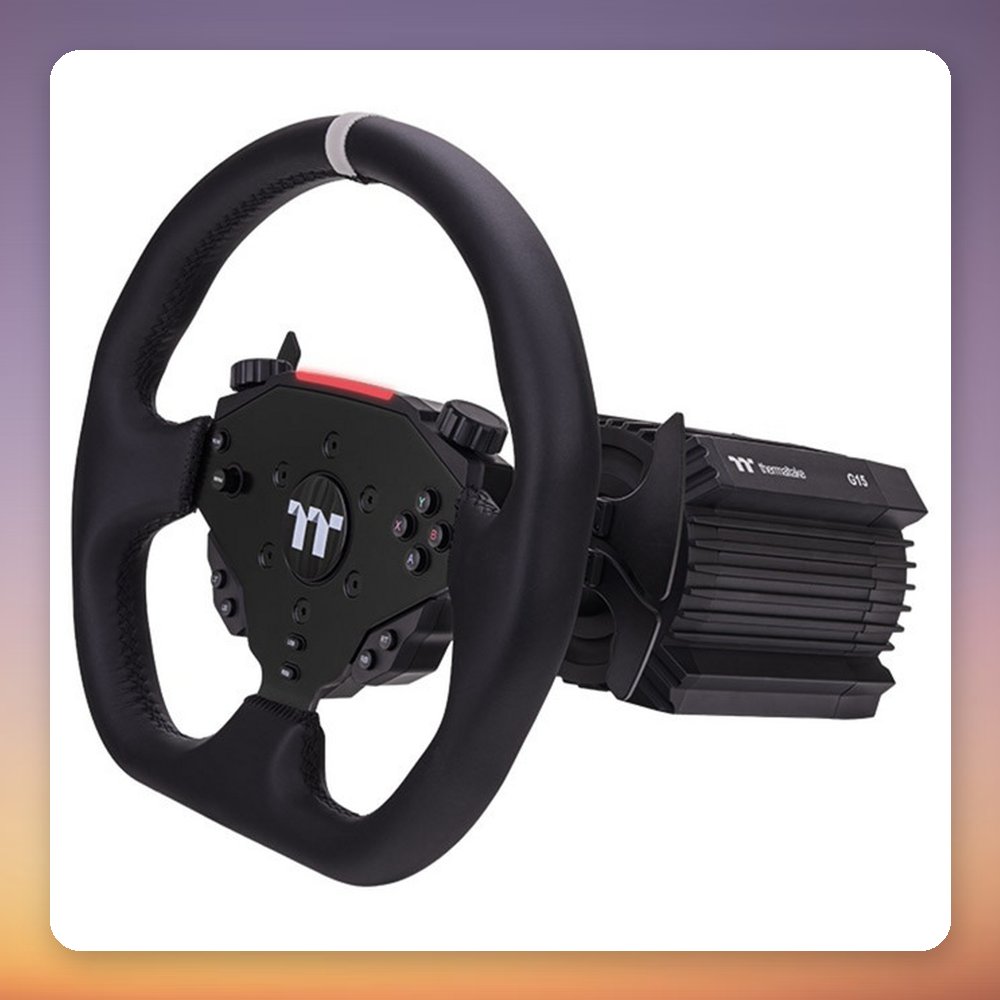 Thermaltake G15 Direct Drive Racing Wheel 15 Nm with Pedals Bundle, Black – image 3