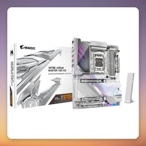 GigaByte X870E AORUS MASTER X3D ICE ATX Motherboard, AM5, DDR5, 10GbE, Wi-Fi 7, White