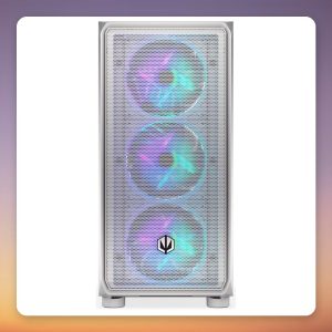 ENDORFY ARX 500 ARGB White Mid-Tower Case, Tempered Glass, 4x 140 mm PWM ARGB Fans