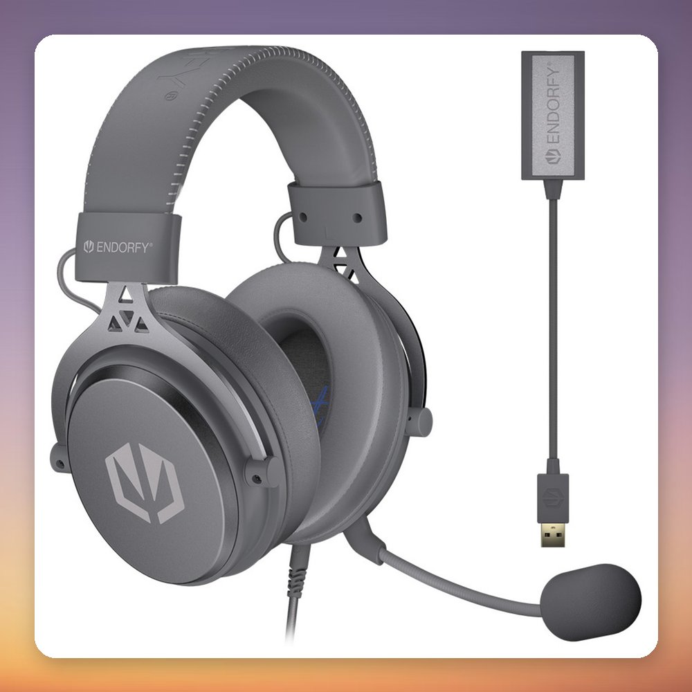 Endorfy VIRO Plus USB Alt Gray Wired Gaming Headset, 7.1 Virtual Surround, 53 mm Drivers