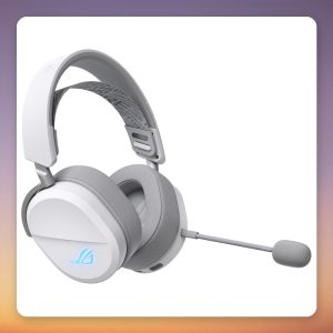 Asus ROG Pelta Wireless Gaming Headset, White, Tri-Mode, 50 mm Drivers