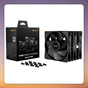Be quiet! Pure Wings 3 120 mm PWM Reverse Blade Fan, Black, 3-Pack