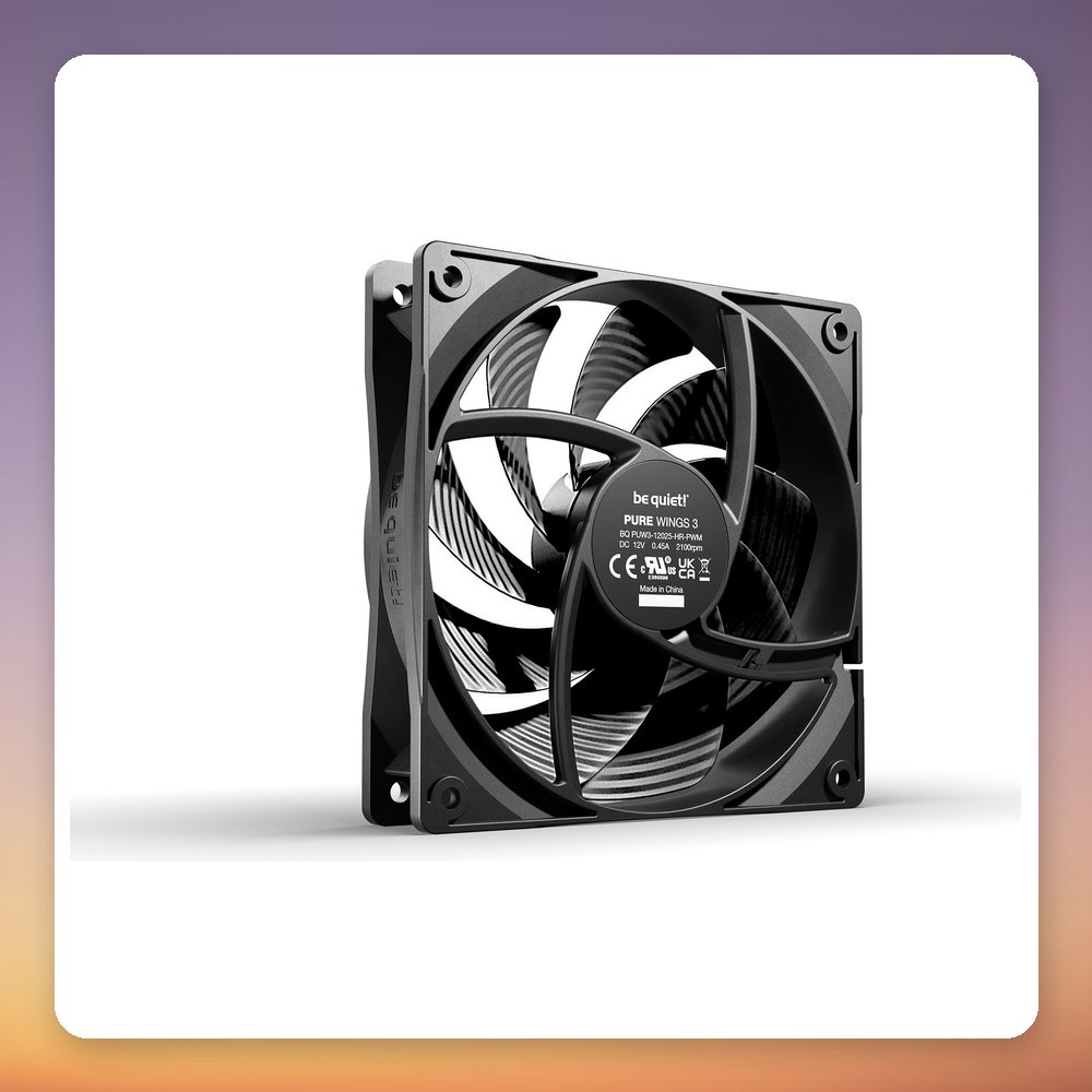 be quiet! Pure Wings 3 120 mm PWM High-Speed Case Fan, Black, 3-Pack – image 3