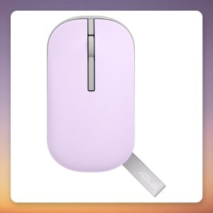 Asus Marshmallow MD100 Wireless Mouse, 1600 DPI, Bluetooth + 2.4 GHz, Lilac/Grey