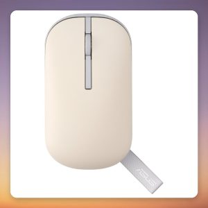 ASUS Marshmallow MD100 Wireless Mouse, 1600 DPI, 2.4 GHz & Bluetooth, Oat Milk