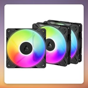 Arctic P12 Pro Reverse A-RGB 120 mm PWM Fans, Black, 3-Pack