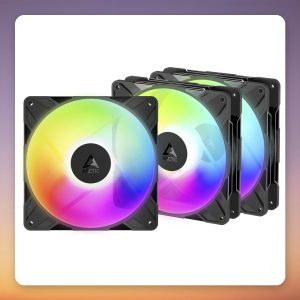 Arctic P14 Pro Reverse A-RGB 140 mm PWM Case Fan, Black, 3-Pack