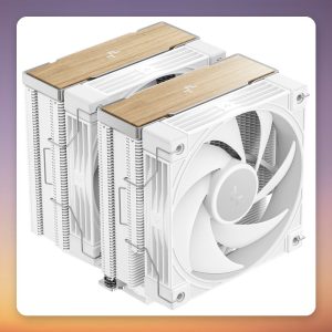 Deepcool AK620 G2 WH Dual Tower CPU Cooler, 2x 120 mm Fans, White/Wood