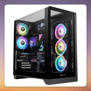 Thermaltake View 390 TG Black ATX Mid-Tower Case, Dual Tempered Glass, 2x 120 mm Fans