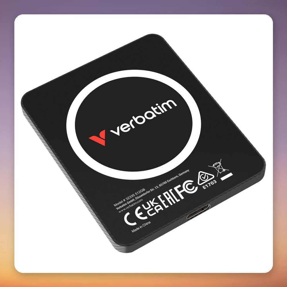 Verbatim SnapBack Ultra Slim 512 GB External SSD, USB 3.2 Gen 2x2, Black – image 2