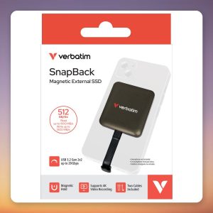 Verbatim SnapBack SSD 512 GB External SSD USB 3.2 Gen 2×2, Mocha Metallic