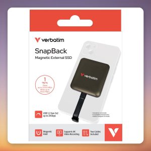 Verbatim SnapBack 1 TB External SSD, USB 3.2 Gen 2×2, Mocha Metallic