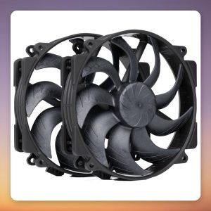 Noctua NF-A14x25r G2 PWM Sx2-PP chromax.black 140 mm Fan, Black, 2-Pack