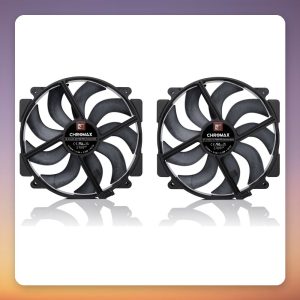 Noctua NF-A14x25r G2 PWM Sx2-PP chromax.black 140 mm Fan, Black, 2-Pack