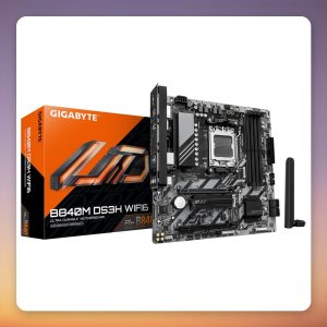 Gigabyte B840M DS3H WIFI6 AM5 Micro-ATX Motherboard, DDR5, Wi-Fi 6, 2.5GbE