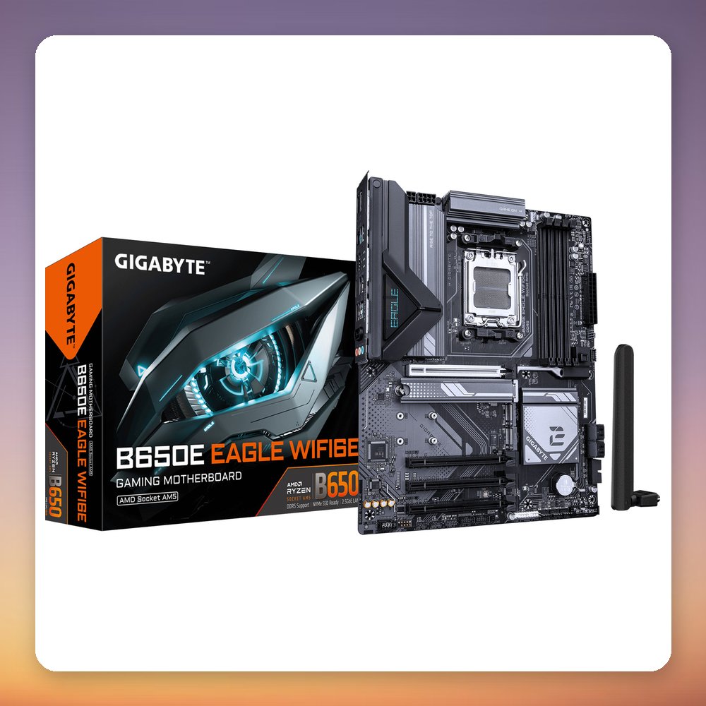 Gigabyte B650E Eagle WiFi 6E AM5 ATX Motherboard, DDR5, PCIe 5.0, 2.5GbE