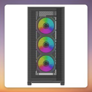 Xilence Flux X916.ARGB ATX Mid Tower Case, Black, Tempered Glass, 4x ARGB Fans
