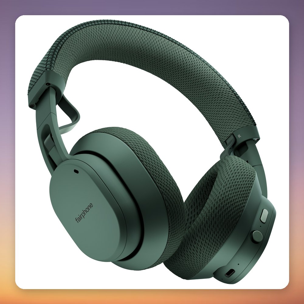 Fairphone Fairbuds XL (2025) Wireless Over-Ear ANC Headphones, Forest Green
