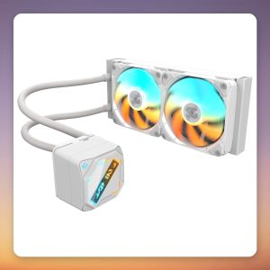 GigaByte GAMING 240 ICE 240 mm AIO Liquid CPU Cooler, White, ARGB