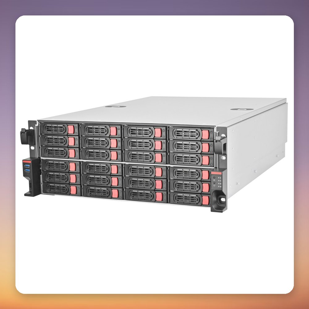 Silverstone RM43-324-RS 4U Rackmount Case, 24x Hot-Swap Bays, Black/Red – image 2