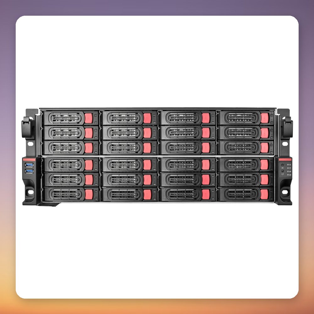 Silverstone RM43-324-RS 4U Rackmount Case, 24x Hot-Swap Bays, Black/Red – image 3